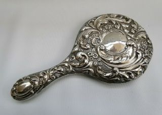 Vintage 1902 Art Nouveau Solid Silver Hand Vanity Dressing Table Mirror 452g