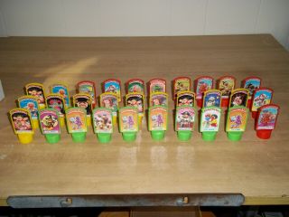 Vtg.  Topps 1985 Garbage Pail Kids Stickers On Plastic Stands.  Double Sided.  Rare