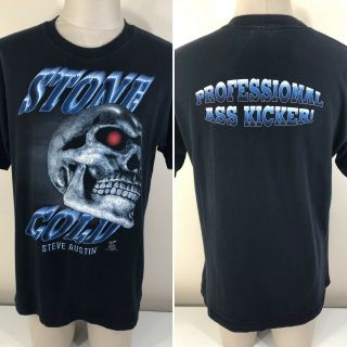 Vtg 90s Stone Cold Steve Austin 1998 Wwf Shirt Pro Ass Kicker Men’s L Wrestling