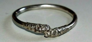 Vintage Sterling Silver Hinged Snake Bangle / Bracelet.