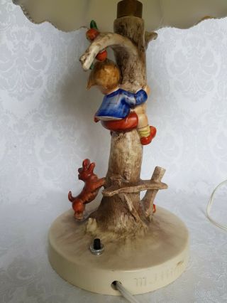 Vintage Goebel Hummel Culprits Table Lamp - 44A TMK2 - Boy in Apple Tree w/ Dog 4