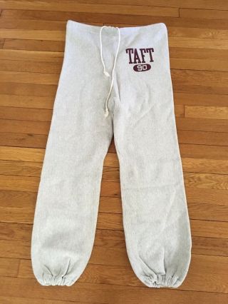 Vintage Champion Reverse Weave Warmup Taft School Sweatpants Size Large