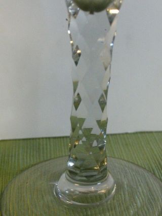 ANTIQUE UNIQUE CUT CRYSTAL MOUTH BLOWN HAND ETCHED WHEAT & LEAFS CHAMPAGNE GLASS 3