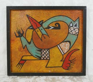 Vintage Mid C Native American Indian Abstract Hopi Oil Painting Dale Jackson