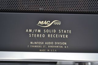 McIntosh MAC 1900 AM FM Solid - State Stereo Receiver - Vintage Classic Audiophile 5