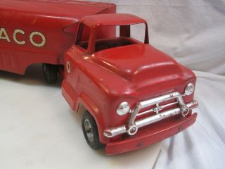 Vintage Buddy L Texaco Gas Oil Tanker Truck & Trailer Pressed Steel Toy (CONS) 2