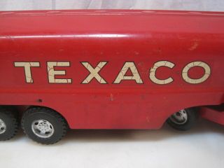 Vintage Buddy L Texaco Gas Oil Tanker Truck & Trailer Pressed Steel Toy (CONS) 3