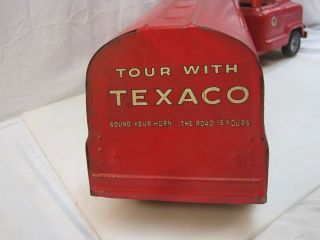 Vintage Buddy L Texaco Gas Oil Tanker Truck & Trailer Pressed Steel Toy (CONS) 4