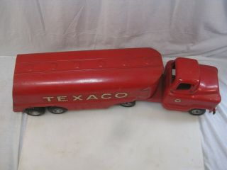 Vintage Buddy L Texaco Gas Oil Tanker Truck & Trailer Pressed Steel Toy (CONS) 5