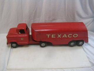 Vintage Buddy L Texaco Gas Oil Tanker Truck & Trailer Pressed Steel Toy (CONS) 6