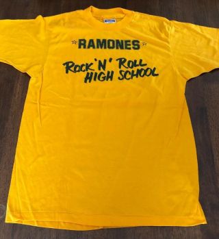 Vtg Ramones Rock N Roll High School T Shirt Orig Punk 80’s Cbgb’s Rare 50/50