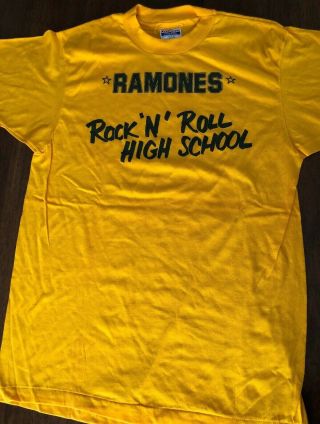VTG Ramones Rock N Roll High School T Shirt Orig Punk 80’s CBGB’s Rare 50/50 2