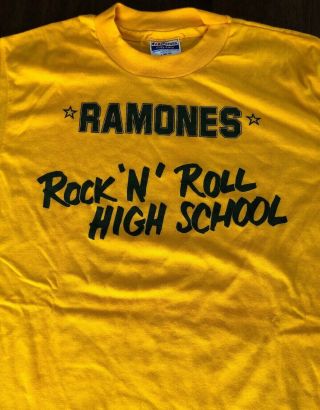 VTG Ramones Rock N Roll High School T Shirt Orig Punk 80’s CBGB’s Rare 50/50 3