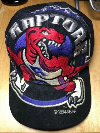Vintage The Game 1994 Toronto Raptors Snapback Hat Big Logo Black Rare