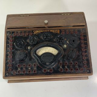 Vintage Supreme Radio Analyzer Model 339 Tube Tester W/ Wires Wood As - Is Read