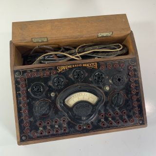 Vintage Supreme Radio Analyzer Model 339 Tube Tester w/ Wires Wood AS - IS READ 2