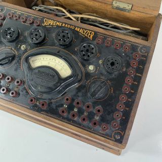 Vintage Supreme Radio Analyzer Model 339 Tube Tester w/ Wires Wood AS - IS READ 4