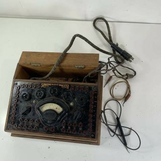 Vintage Supreme Radio Analyzer Model 339 Tube Tester w/ Wires Wood AS - IS READ 8