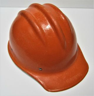 Vtg Orange Bullard 502 Fiberglass Hard Boiled Hard Hat Ironworker