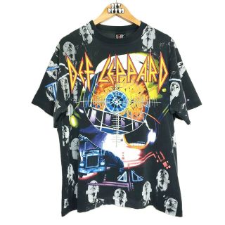 Vtg 90s Def Leppard Hysteria All Over Print T - Shirt L/xl Giant Single Stitch
