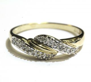 14k Yellow Gold.  10ct Vs G Diamond Wave Cluster Ring 2.  3g Estate Vintage Womens