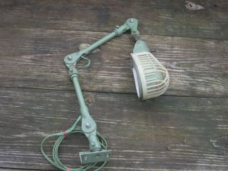 Vintage Fostoria Articulating Industrial Work Shop Machine Light Lamp Steampunk