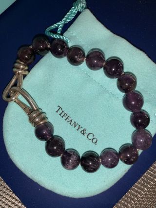 Rare Tiffany & Co.  Paloma Picasso Size 8mm Amethyst Bead Bracelet Size Large