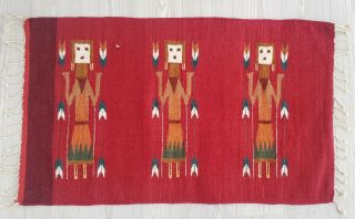 Vintage Native American Navajo Yei Corn Maidens Wool Rug