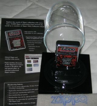 Zippo 75th Anniversary Lighter 5th Click In Glass Dome Pamphlet Rare