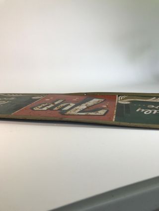 Rare Vintage 1944 7up Soda Pop Gas Station Embossed Metal Sign approx size 31x12 10
