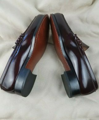 G.  H.  Bass & Co.  Women ' s Varsity Leather Loafers,  Size 9 D,  Burgundy,  VINTAGE 5