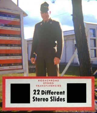 22 Vintage 1955 3d Stereo Realist Slide Photo Set Army Fort Sill & Germany