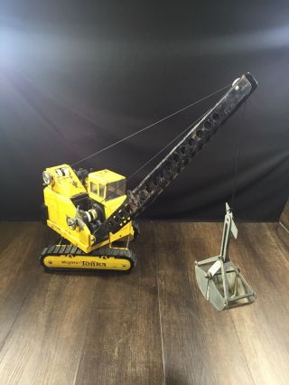 Vintage Mighty Tonka Tracked Clam Crane With Strings First Year 1965