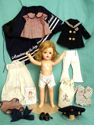 HAZEL TWIGG No.  122 Patriotic SHELLY United States NAVY Vintage Composition Doll 11