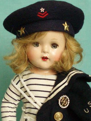 HAZEL TWIGG No.  122 Patriotic SHELLY United States NAVY Vintage Composition Doll 7