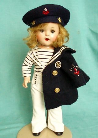 HAZEL TWIGG No.  122 Patriotic SHELLY United States NAVY Vintage Composition Doll 8