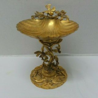 Vintage Matson Hollywood Regency Gold Plated Dogwood Bird Bath Soap/trinket Dish