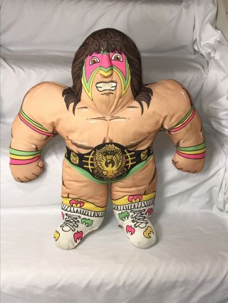 Vintage Ultimate Warrior Wrestling Buddies Plush Pillows 1990 Wwf Wwe Tonka