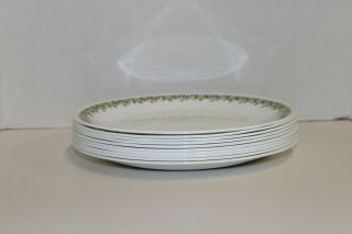 VINTAGE CORELLE SPRING BLOSSOM GREEN; 10 - 9 7/8 ' DINNER PLATES; 4