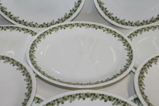 VINTAGE CORELLE SPRING BLOSSOM GREEN; 10 - 9 7/8 ' DINNER PLATES; 6