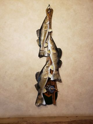 Walleye wood carving fish stringer taxidermy fish diorama carving Casey Edwards 6