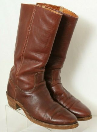 Frye Vintage 2598 Brown Leather Western Cowboy Boots Usa Men 