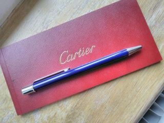 Vintage Cartier Pen In Blue Lacquer C/w Cartier Box & Full Certificate