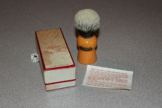 Nos Vintage Butterscotch Simpson Kh1 Keyhole Best Badger Shaving Brush W/ Box