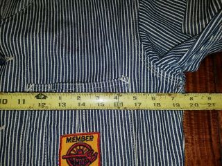 Vintage HEAD LIGHT Union Made Conductor Clothes striped with Patches 70s - 80s LA 4