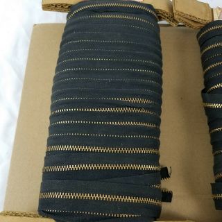 VTG TALON 200 ' Ft Combined 4 Black Cotton Brass Zipper Repairs Crafts 2
