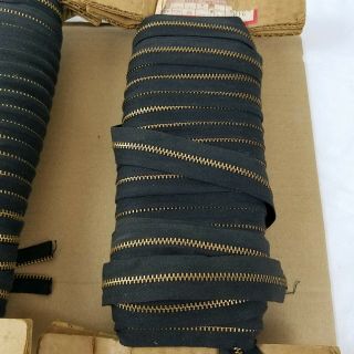 VTG TALON 200 ' Ft Combined 4 Black Cotton Brass Zipper Repairs Crafts 3