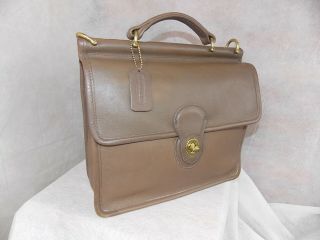 Coach Vintage Willis Bag 9927 Rare Mocha Leather Brass 1995 Made In The Usa