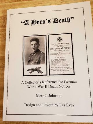 Wwii Book German Death Cards A Hero 