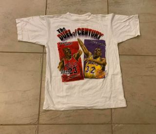 Vintage Nba Chicago Bulls/la Lakers Michael Jordan Magic Johnson T - Shirt Size Xl
